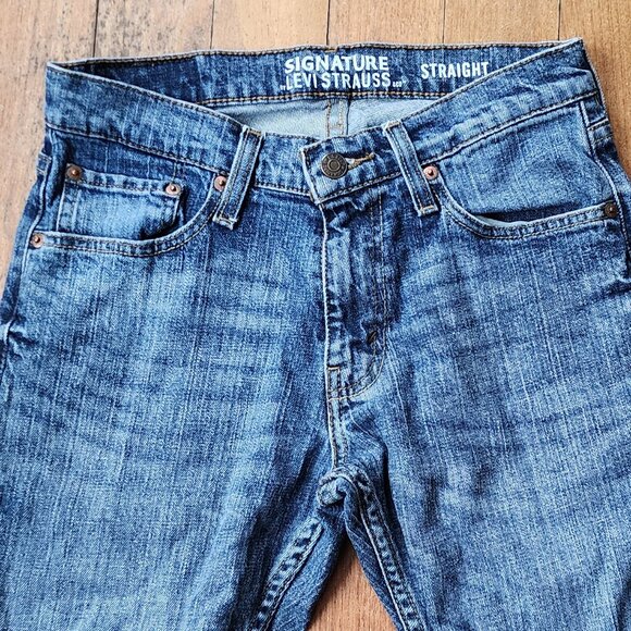Signature by Levi Strauss Medium Wash Straight Leg Jeans Size W29 L32 - Picture 5 of 13
